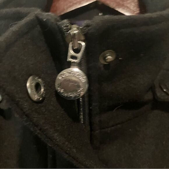 Calvin Klein Black Winter Wool Blend Coat with Removable Hood Women's Size 6 - Picture 7 of 16